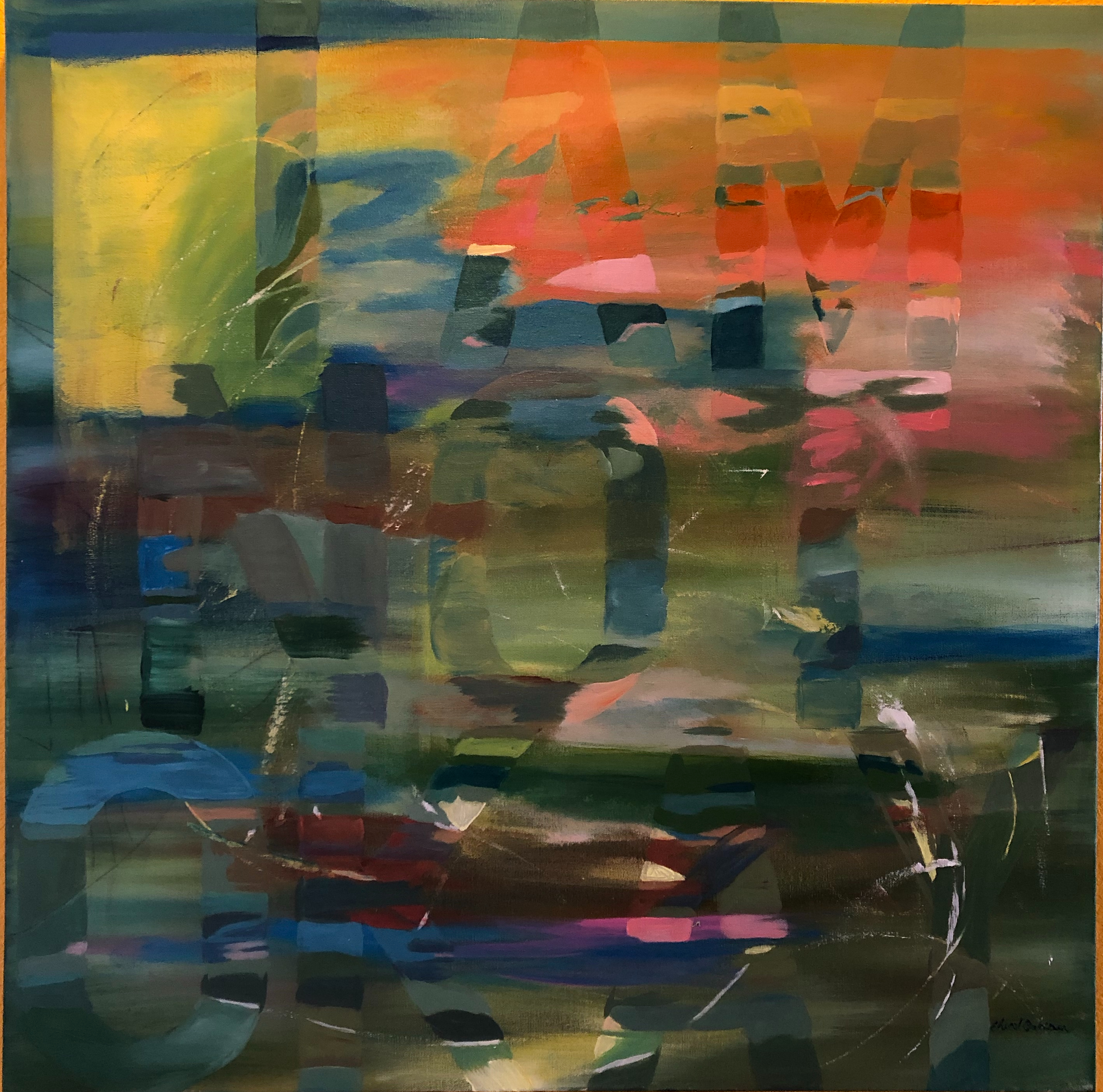 I Am Not Okay, 36"x36", $600.00